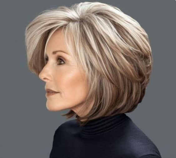 15+ Flawless Layered Bob Hairstyles For Women Over 60 That Look Youthful & Stylish 4 bob haircut 7