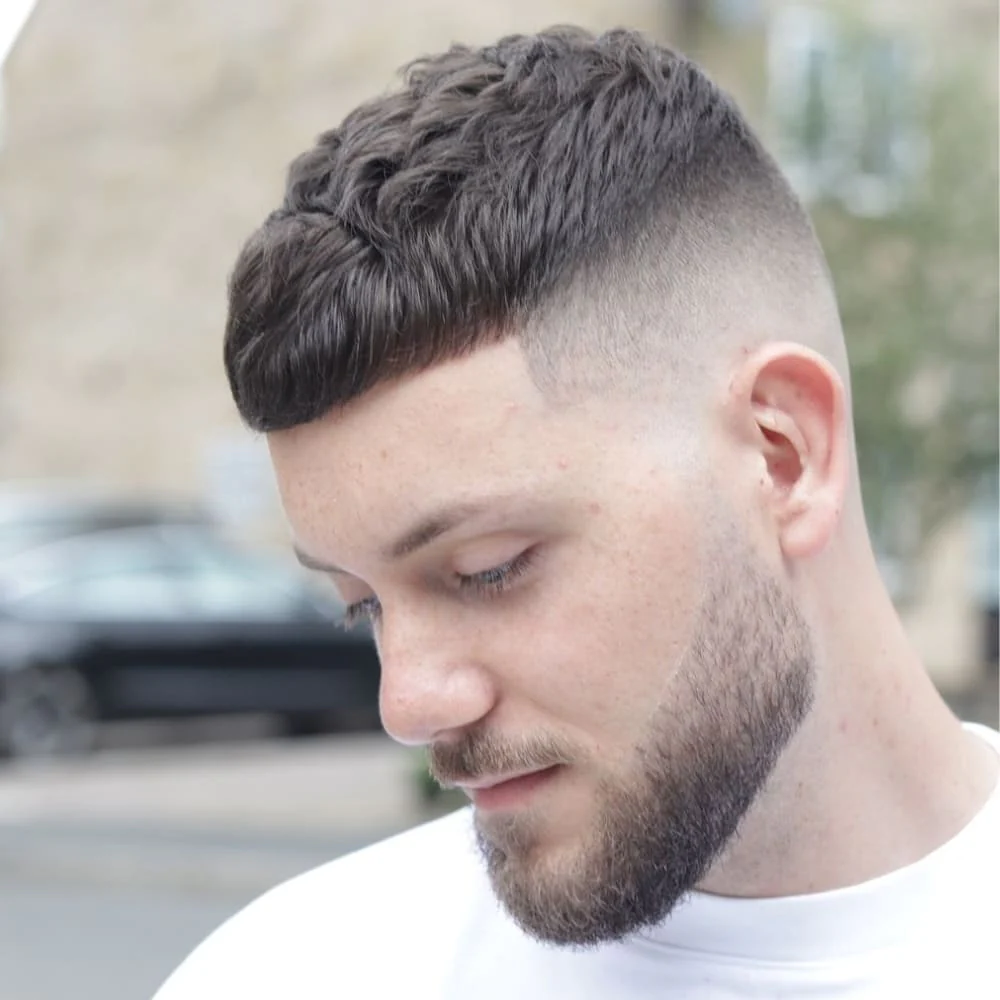 30 Modern Crew Cut Haircuts For Men 31 Crew Cut with Caesar Fringe