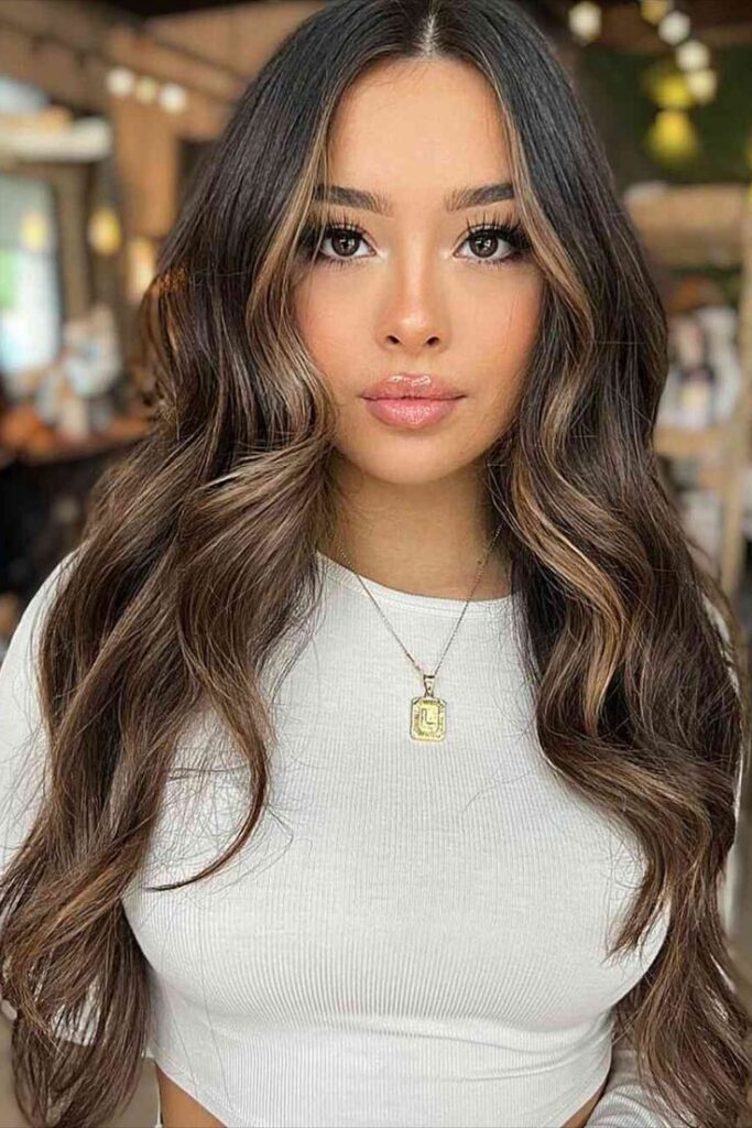 25+ Gorgeous Caramel Highlights on Dark Hair That Turn Heads 2 1d0cb556939d846e3f60eed9c5fc5e4d